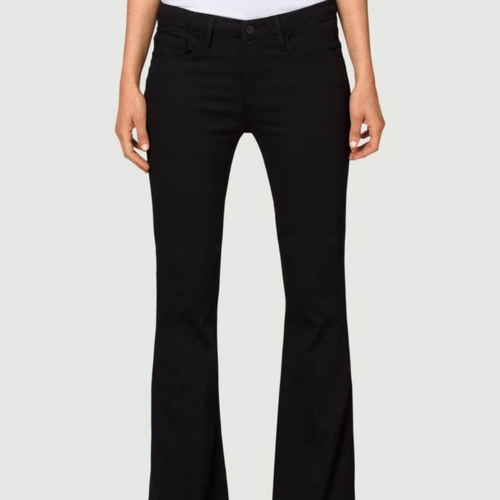 FRAME Inez & Vinoodh High Waist Flare Leg Black